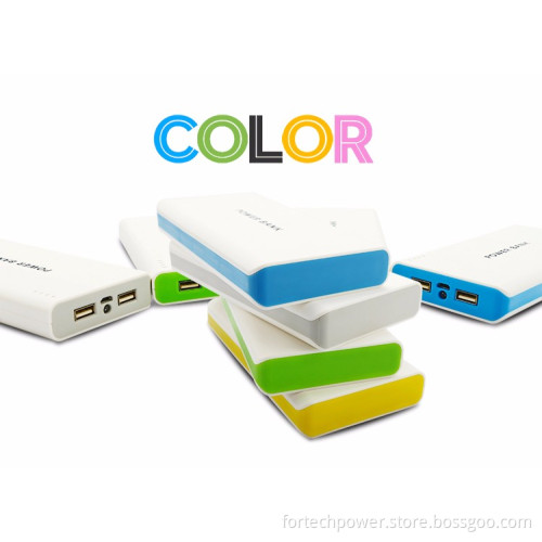 Customized Logo slim Portable cell phone charger 10000 mah dual usb powerbank